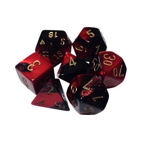 Набор кубиков Chessex Gemini™ Black-Red with Gold (7шт.)