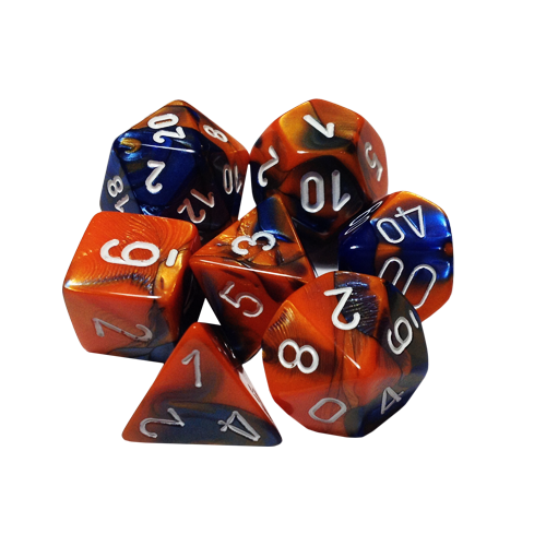 Набор кубиков Chessex Gemini™ Blue-Orange with White (7шт.)