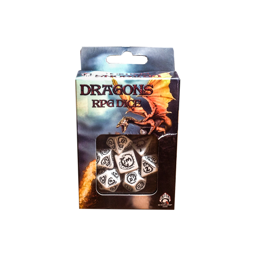 Набор кубиков Dragons RPG Dice White with Black (7)