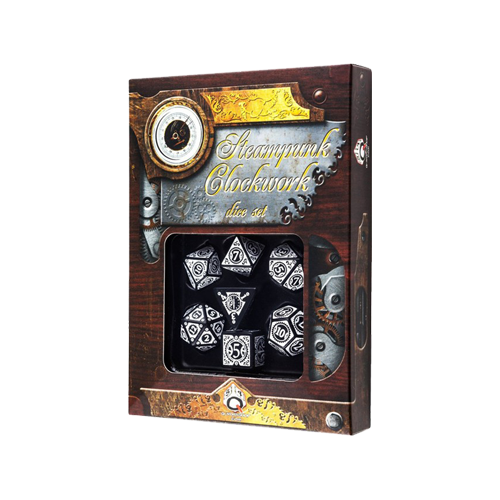 Набор кубиков Steampunk Clockwork Dice Set Black/White